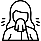 icon showing a sick woman
