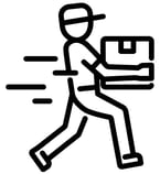 a man carrying a box with a box on it