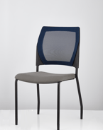 V137 chair in grey-blue color scheme, slightly angled side view