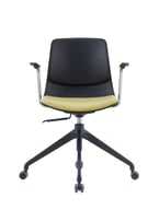 SenSit-Otto swivel chair with black base and yellow cushion