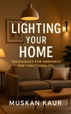 a couch with a lamp and a table with a lamp