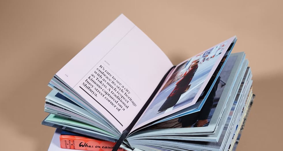 Open book with pages spread out