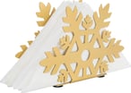 Gold Metal Snowflake Cutout Winter Design Tabletop Napkin Holder