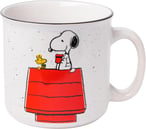 Silver Buffalo Peanuts Snoopy and Woodstock Get Cozy Ceramic Camper Mug