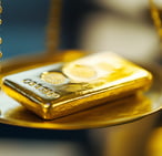 gold bar on precision scale