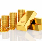 gold bars and coins