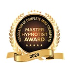 Master Hypnotist 2024 gold award seal from Association of Complete Mind Therapists