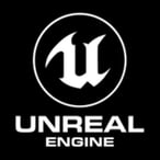 a unreal engine logo on a black background