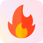 Flame icon representing creative ideas and inspiration