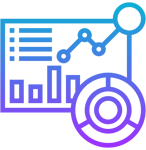 Vector icon of a data visual and a bar chart representing data analysis