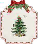 Spode Christmas Tree Ribbons Canape Plate
