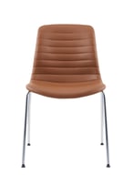 SenSit-Otto four-leg chair with ribbed brown seat shell