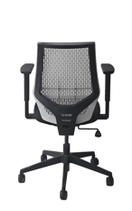 Sensit T145 with black perforated plastic backrest, rear view showing back support
