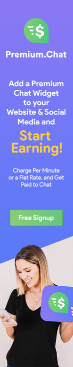 a skyscapper ad for premium chat app