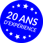 Etiquette des 20 ans d'expérience de Perrine Rousselet