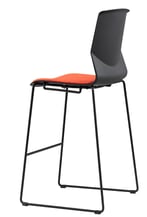 Sensit High Stool with black metal frame and orange seat for breakout areas and high counters