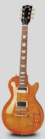 a guitar Gibson that is sitting on a table