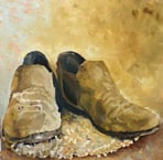 Brown Shoes, 2023, Oil on wood panel, 40x40cm