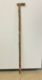 Felted Walking Stick 2023 Vacuum dust, wire, gauze