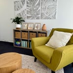 Therapy space has been designed with comfort and mindfulness in mind