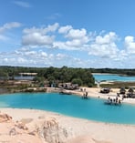 view of Blue Lake from the hill