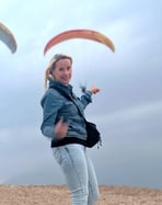 A passenger taking a selfie mid-flight