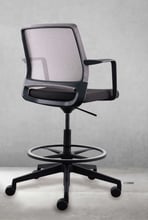 Sensit mesh back counter chair with armrests and height-adjustable footring base