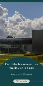 épingle pinterest avec une vue du louvre lens