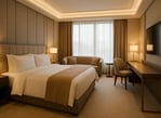 Camera d’albergo moderna con arredi su misura, realizzata da BRB Engineering nel settore hospitality