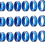 SUNNYCLUE Stainless Steel Grooved Finger Ring Settings Assorted Wide Grooved Finger Ring Comfort Rou