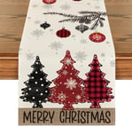 Artoid Mode Red Pine Trees Merry Christmas Table Runner