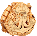 Blackbeard's Compass escape room puzzle box featuring pirate-themed artwork, compass and treasuremap