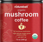 a red pot of mushrooms with coffee powder