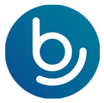 a blue and white logo with the word bdj