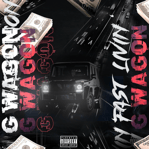 Creative concept art with urban graffiti font types and G Wagon and Cash at nightlife highways, showcasing visual composition