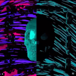 Colorful skull-themed visual design showing creative range and bold color use