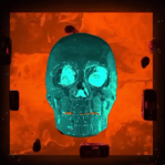 Colorful skull-themed visual design showcasing creative range and bold color use