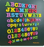 a blackboard with a number of letters and numbers