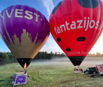 hot air balloon over vilnius or trakai