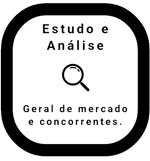 um quadrado preto e branco que diz "estudo e análise"