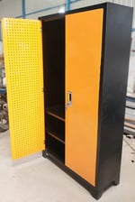 Cabinet Has Perforated Sheet For Tools