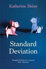 Blue cover of Standard Deviation by Katherine Heiny — two origami animals in profile.