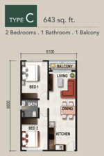 Verte Medini Residence Type C Layout