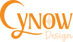 Logo Cynow Design en orange et crème