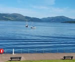 An image taken from a window a Gourock Seaview Holiday Let with boats in the water