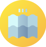 logo de toiture avec un rond jaune autour 