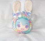 hand crafted cotton candy bunny omanjuu covers with cute ribbons and kawaii aesthetic