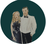 a man and woman standing next to each other