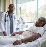 a doctor and patient in a hospital room