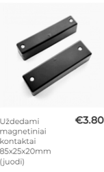Uždedami magnetiniai kontaktai 85x25x20mm